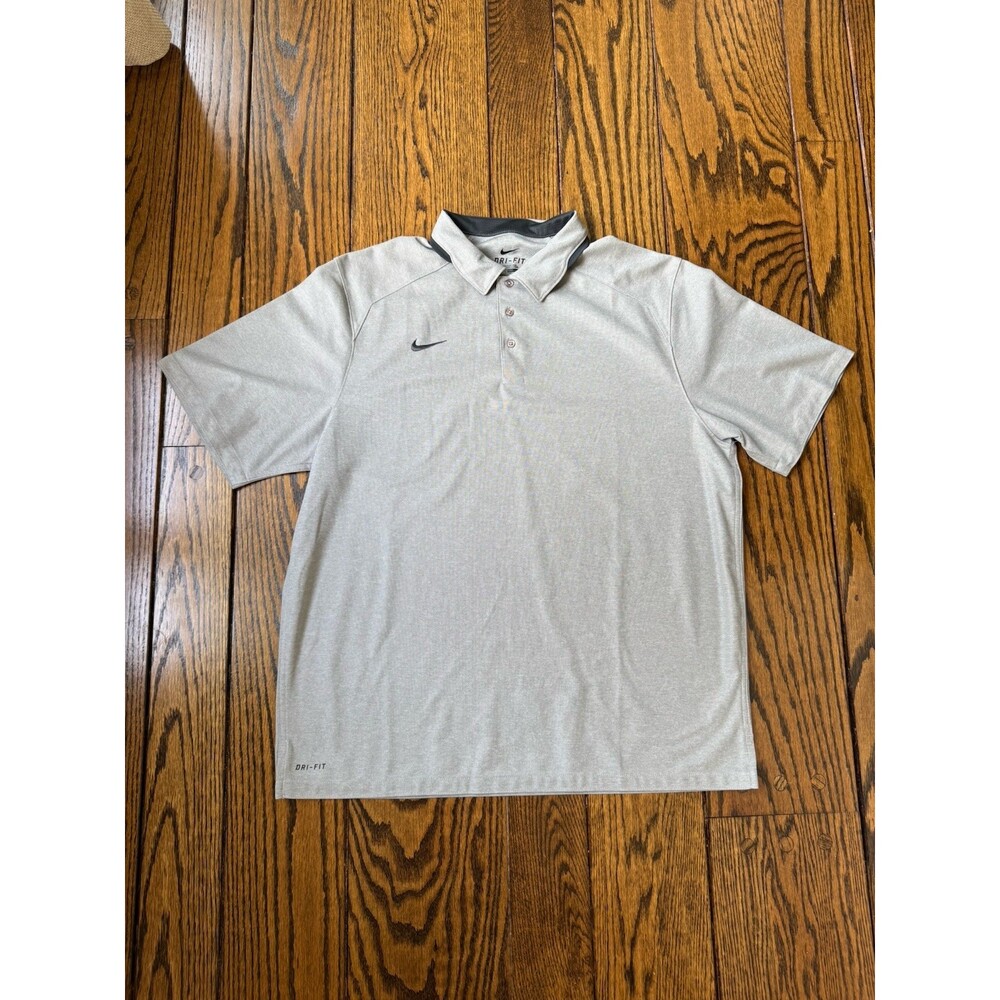 Nike Men's Polo Shirt Size XLarge, Gray, Short Sleeve, Dri-Fit
